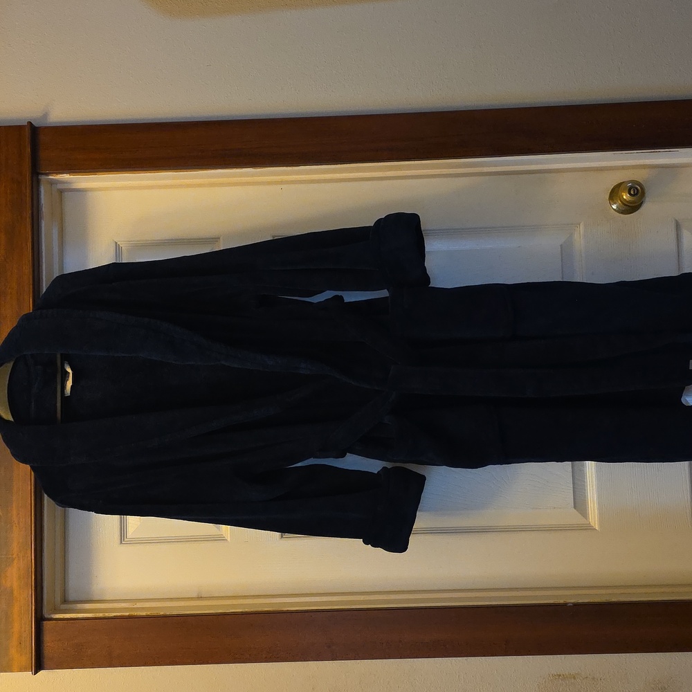 Tommy Bahama Navy Blue Plush Fleece Bathrobe Mens   L/XL